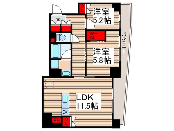 ﾌﾟﾗｳﾄﾞﾌﾗｯﾄ西日暮里ﾃﾞｨｱｰｼﾞｭの物件間取画像